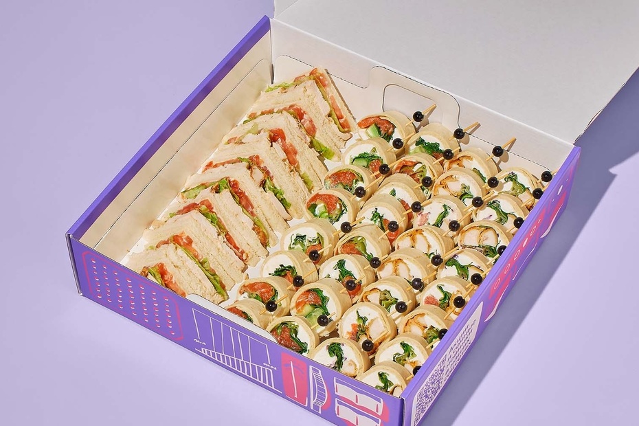 Бокс Цезарь-сэндвичи и рулетики ассорти - Достаевский