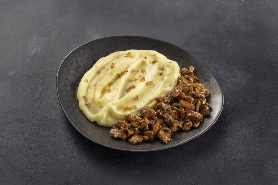 Курица терияки с картофельным пюре Курица терияки с картофельным пюре - Достаевский