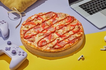 Пицца «Барбекю» на тонком тесте 30 см