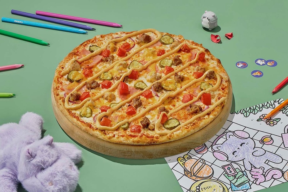 Пицца «Чизбургер» на тонком тесте 30 см Пицца «Чизбургер» на тонком тесте 30 см - Достаевский