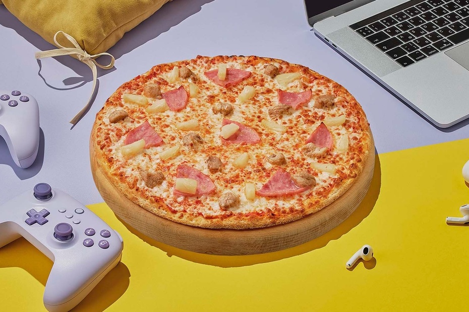 Пицца «Гавайская» на тонком тесте 30 см Пицца «Гавайская» на тонком тесте 30 см - Достаевский