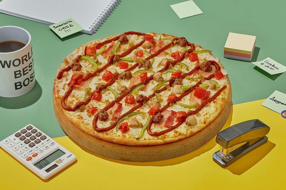 Пицца «Суприм-барбекю» 30 см на тонком тесте - Достаевский