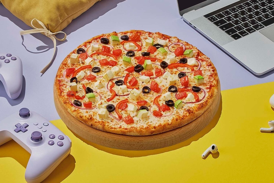 Пицца «Вегетарианская» на тонком тесте 30 см - Достаевский