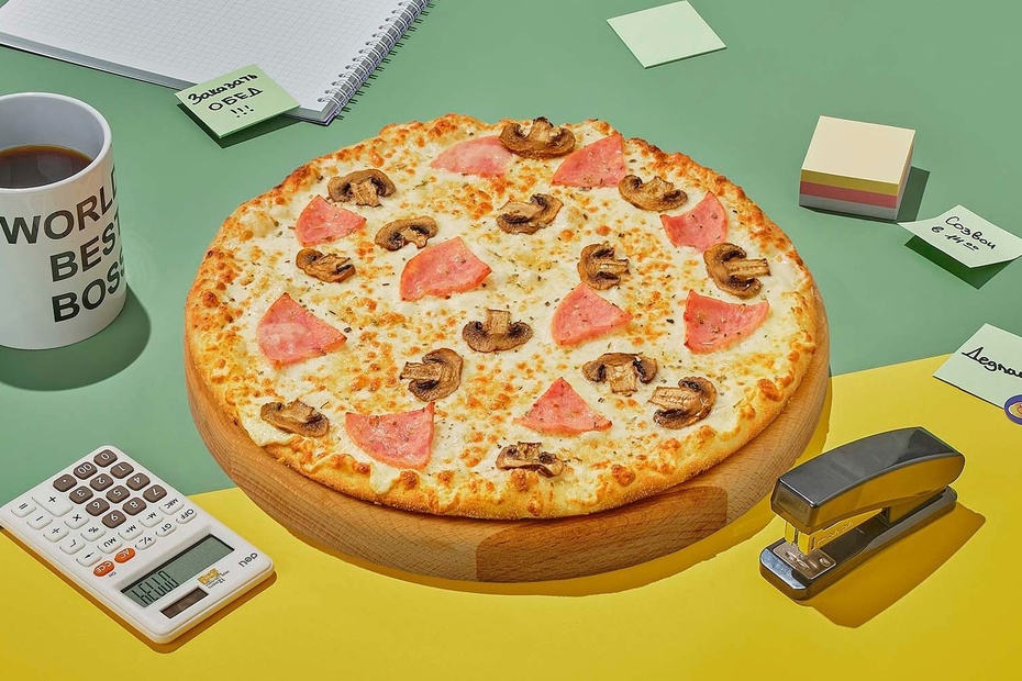 Пицца «Ветчина и грибы» на тонком тесте 30 см Пицца «Ветчина и грибы» на тонком тесте 30 см - Достаевский