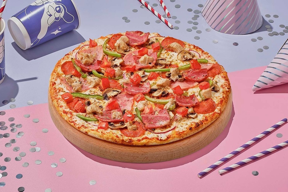 Супер-пицца 24 см Супер-пицца на тонком тесте 30 см - Достаевский